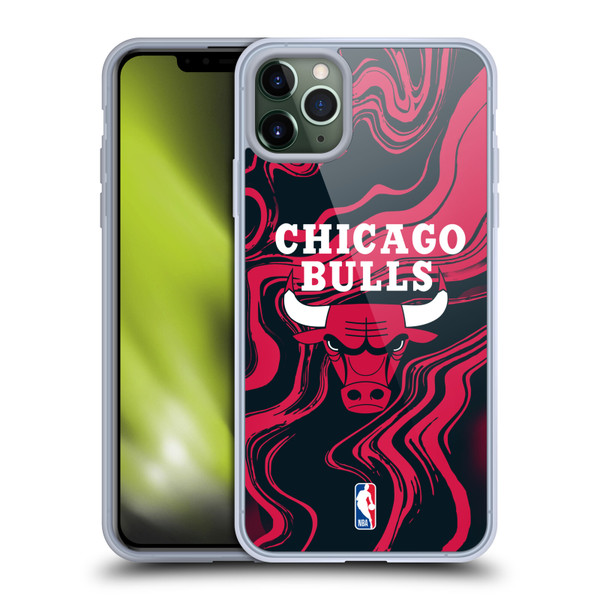 NBA Chicago Bulls Marble Agates Soft Gel Case for Apple iPhone 11 Pro Max & MagSafe