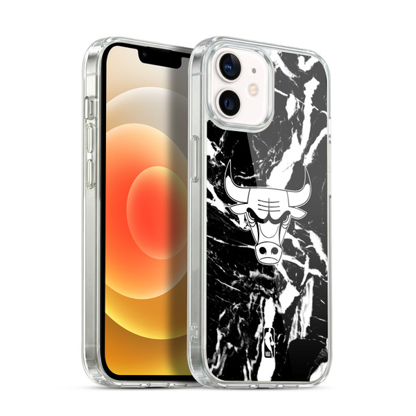 NBA Chicago Bulls Black Marble Soft Gel Case for Apple iPhone 12 / iPhone 12 Pro & MagSafe