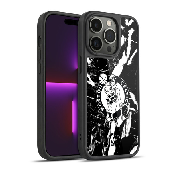 NBA Boston Celtics Black Marble Gel Armour Case For Apple iPhone 14 Pro