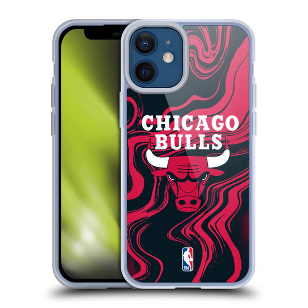 NBA Chicago Bulls Marble Agates Soft Gel Case for Apple iPhone 12 Mini & MagSafe