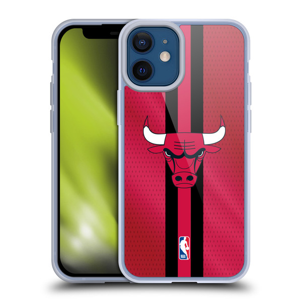 NBA Chicago Bulls Stripes Soft Gel Case for Apple iPhone 12 Mini & MagSafe
