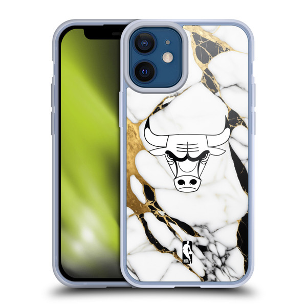 NBA Chicago Bulls White Marble Soft Gel Case for Apple iPhone 12 Mini & MagSafe