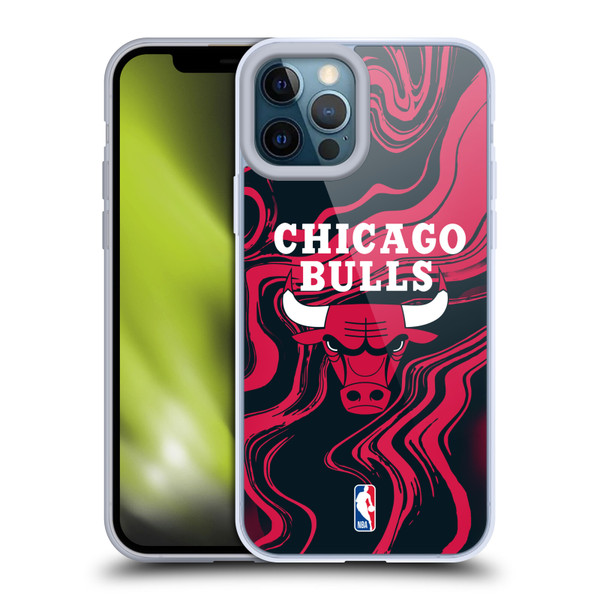 NBA Chicago Bulls Marble Agates Soft Gel Case for Apple iPhone 12 Pro Max & MagSafe