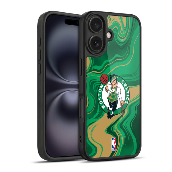 NBA Boston Celtics Marble Agates Gel Armour Case For Apple iPhone 16