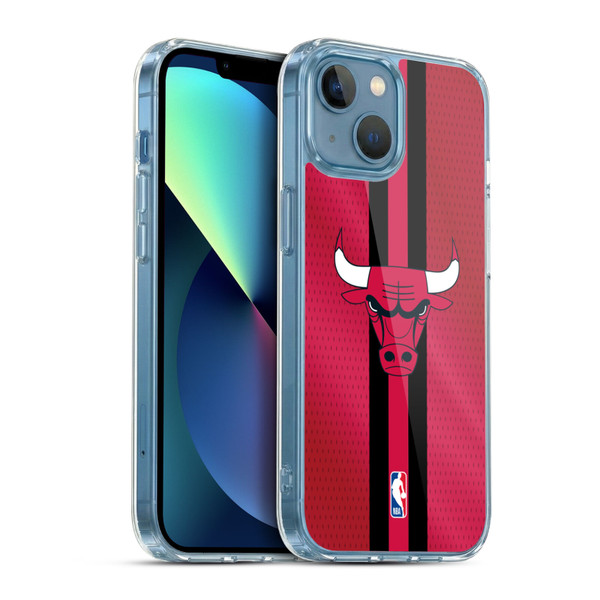 NBA Chicago Bulls Stripes Soft Gel Case for Apple iPhone 13 Mini & MagSafe