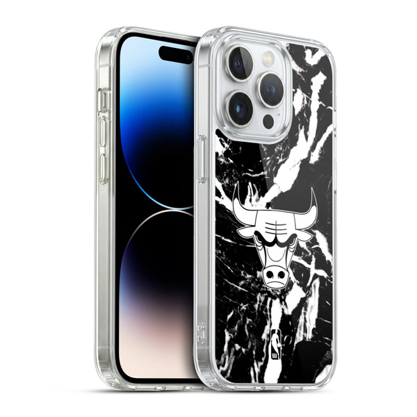 NBA Chicago Bulls Black Marble Soft Gel Case for Apple iPhone 13 Pro & MagSafe