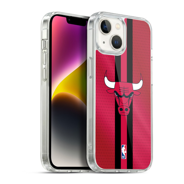 NBA Chicago Bulls Stripes Soft Gel Case for Apple iPhone 14