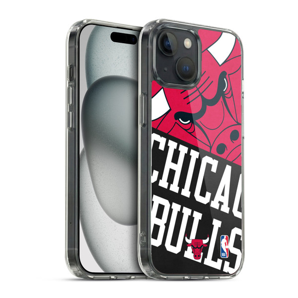 NBA Chicago Bulls Half Oversized Soft Gel Case for Apple iPhone 15 & MagSafe