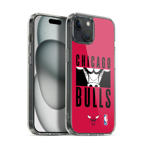 NBA Chicago Bulls Typography Soft Gel Case for Apple iPhone 15 Plus & MagSafe