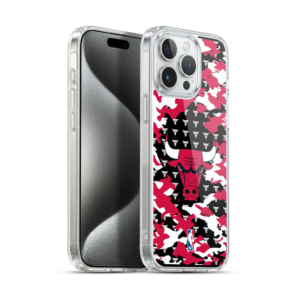 NBA Chicago Bulls Camouflage Soft Gel Case for Apple iPhone 15 Pro Max & MagSafe