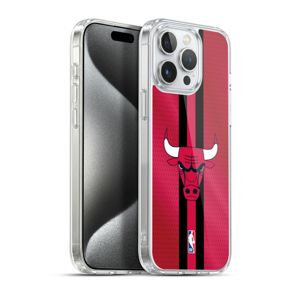 NBA Chicago Bulls Stripes Soft Gel Case for Apple iPhone 15 Pro Max & MagSafe
