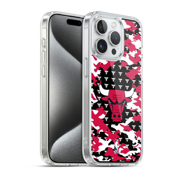 NBA Chicago Bulls Camouflage Soft Gel Case for Apple iPhone 15 Pro & MagSafe