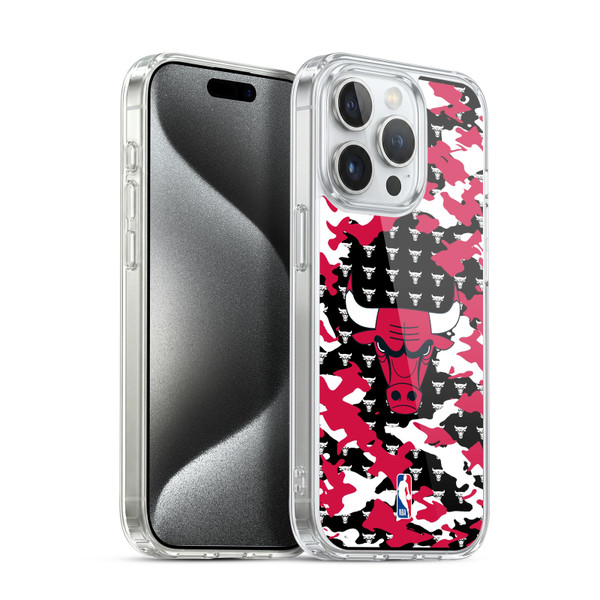 NBA Chicago Bulls Camouflage Soft Gel Case for Apple iPhone 15 Pro & MagSafe