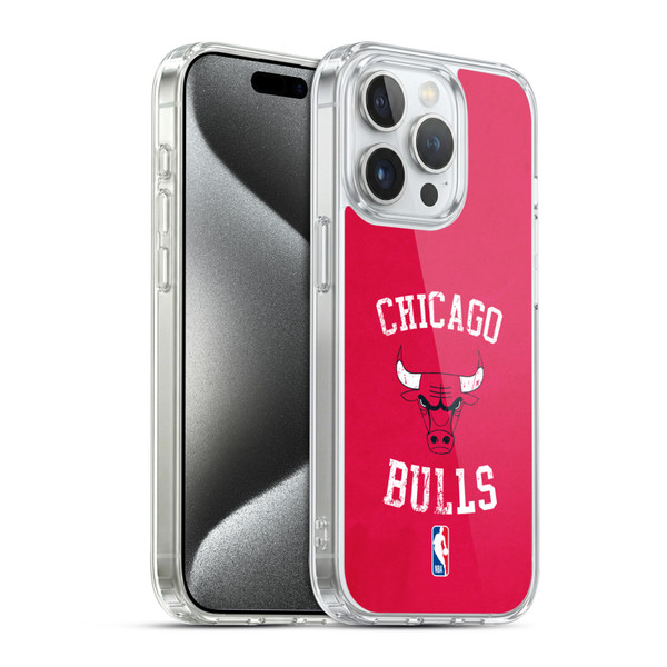 NBA Chicago Bulls Distressed Soft Gel Case for Apple iPhone 15 Pro & MagSafe