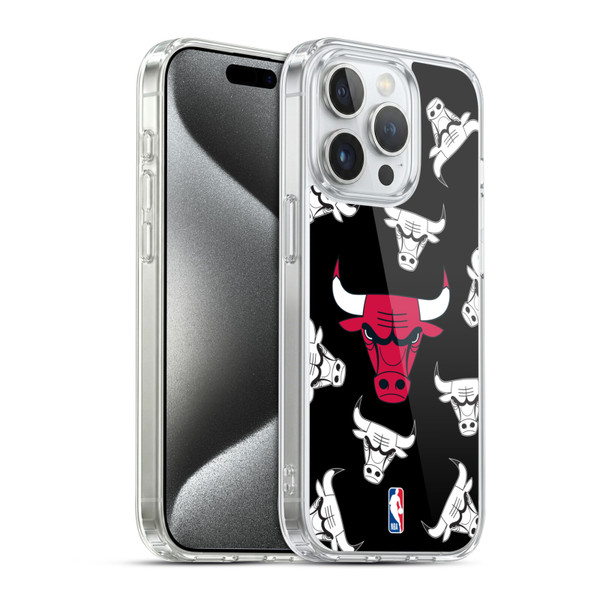 NBA Chicago Bulls Patterns Soft Gel Case for Apple iPhone 15 Pro & MagSafe