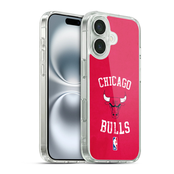 NBA Chicago Bulls Distressed Soft Gel Case for Apple iPhone 16 & MagSafe