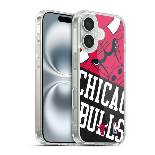 NBA Chicago Bulls Half Oversized Soft Gel Case for Apple iPhone 16 & MagSafe
