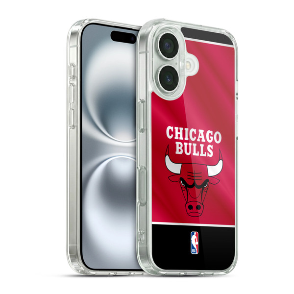 NBA Chicago Bulls Horizontal Banner Soft Gel Case for Apple iPhone 16 & MagSafe