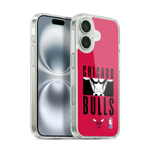 NBA Chicago Bulls Typography Soft Gel Case for Apple iPhone 16 & MagSafe