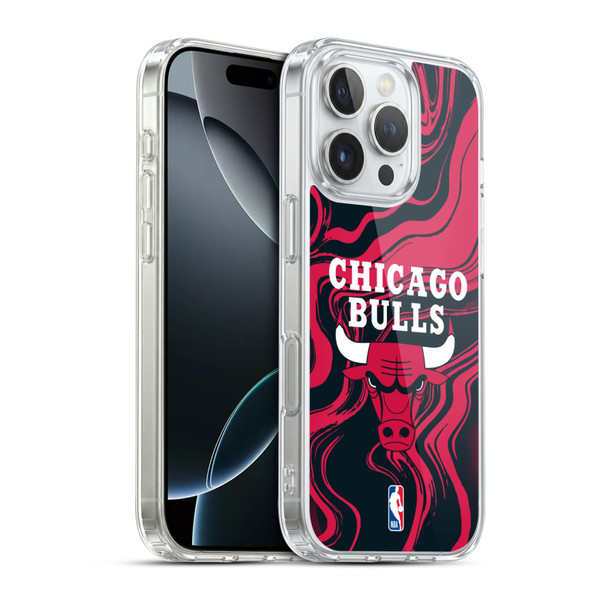 NBA Chicago Bulls Marble Agates Soft Gel Case for Apple iPhone 16 Pro & MagSafe