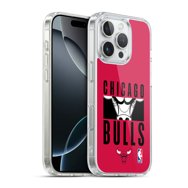 NBA Chicago Bulls Typography Soft Gel Case for Apple iPhone 16 Pro & MagSafe