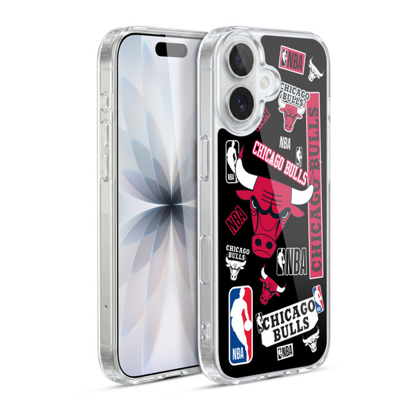 NBA Chicago Bulls Sticker Collage Soft Gel Case for Apple iPhone 17