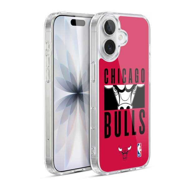 NBA Chicago Bulls Typography Soft Gel Case for Apple iPhone 17