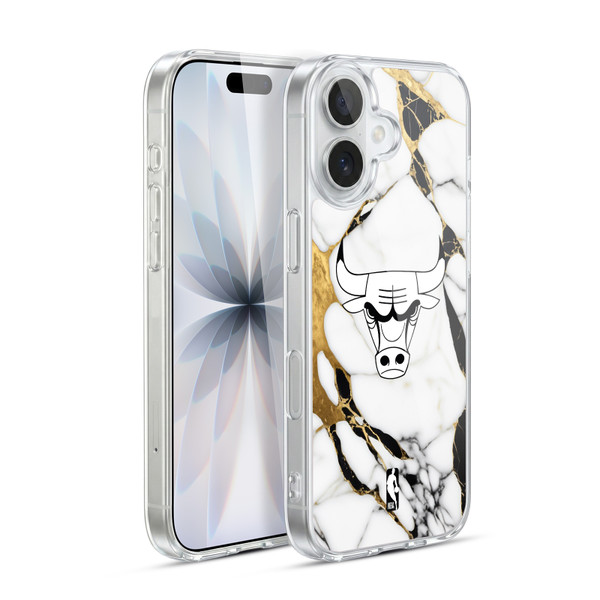 NBA Chicago Bulls White Marble Soft Gel Case for Apple iPhone 17