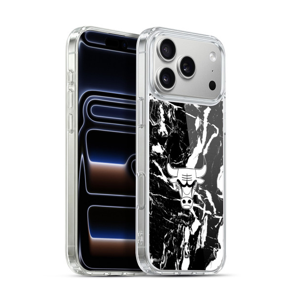 NBA Chicago Bulls Black Marble Soft Gel Case for Apple iPhone 17 Pro Max
