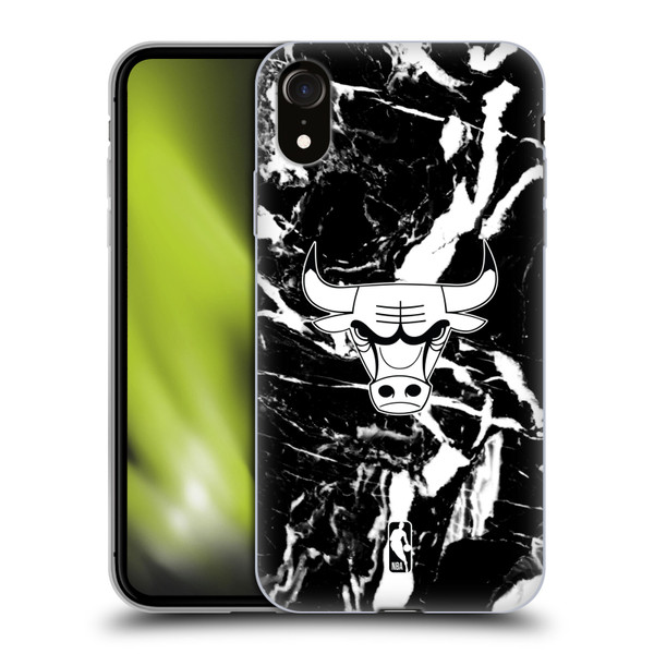 NBA Chicago Bulls Black Marble Soft Gel Case for Apple iPhone XR