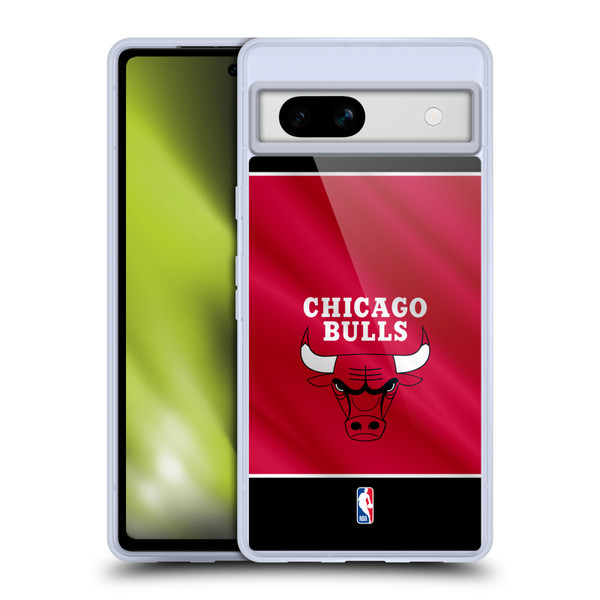 NBA Chicago Bulls Horizontal Banner Soft Gel Case for Google Pixel 7a