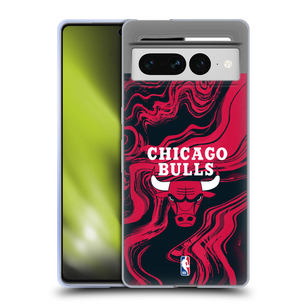NBA Chicago Bulls Marble Agates Soft Gel Case for Google Pixel 7 Pro