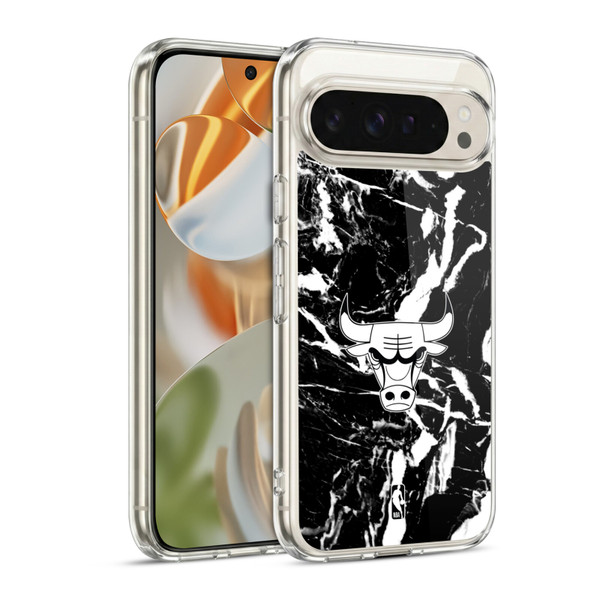 NBA Chicago Bulls Black Marble Soft Gel Case for Google Pixel 9 / Pixel 9 Pro