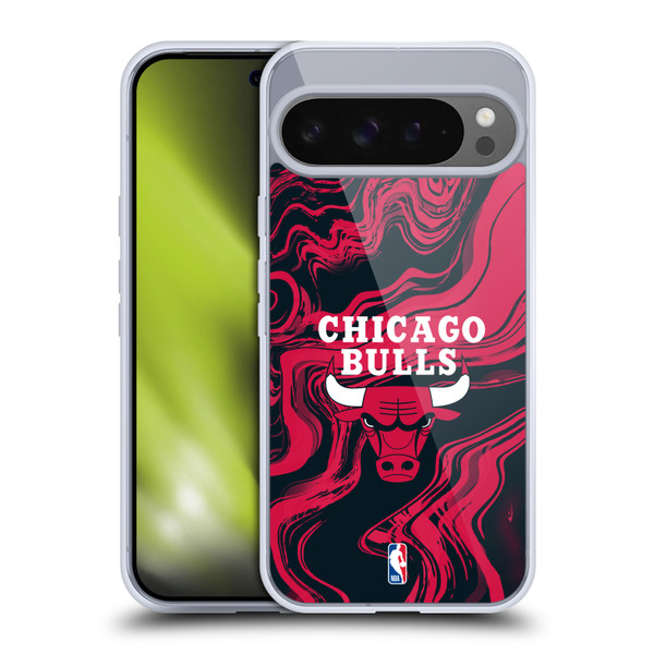 NBA Chicago Bulls Marble Agates Soft Gel Case for Google Pixel 9 Pro XL