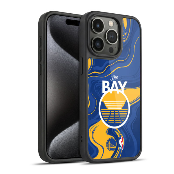 NBA Golden State Warriors Marble Agates Gel Armour Case For Apple iPhone 15 Pro