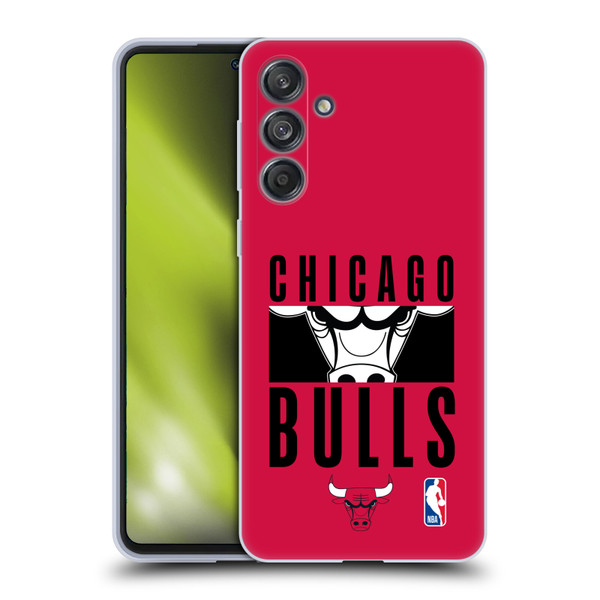 NBA Chicago Bulls Typography Soft Gel Case for Samsung Galaxy M55 5G