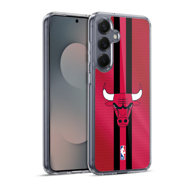 NBA Chicago Bulls Stripes Soft Gel Case for Samsung Galaxy S25+ & MagSafe