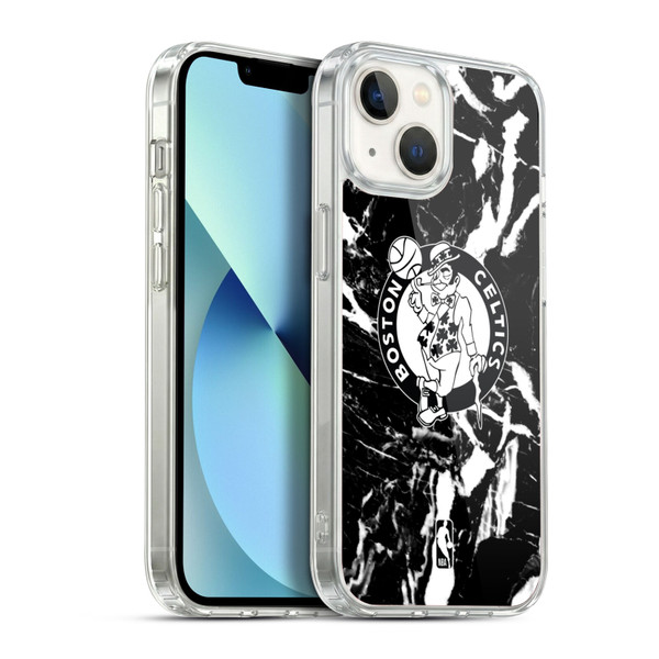 NBA Boston Celtics Black Marble Soft Gel Case for Apple iPhone 13