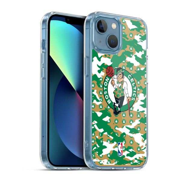 NBA Boston Celtics Camouflage Soft Gel Case for Apple iPhone 13 Mini & MagSafe