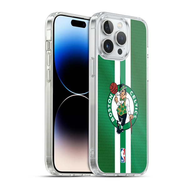 NBA Boston Celtics Stripes Soft Gel Case for Apple iPhone 14 Pro Max & MagSafe