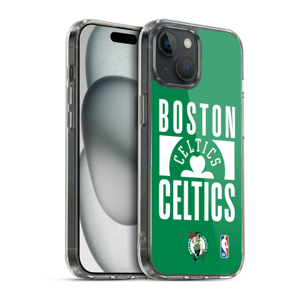 NBA Boston Celtics Typography Soft Gel Case for Apple iPhone 15 & MagSafe