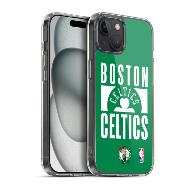 NBA Boston Celtics Typography Soft Gel Case for Apple iPhone 15 Plus & MagSafe