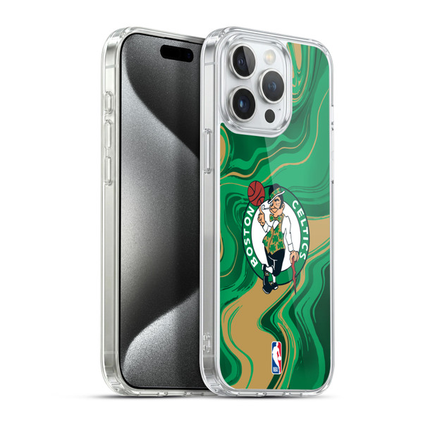 NBA Boston Celtics Marble Agates Soft Gel Case for Apple iPhone 15 Pro Max & MagSafe
