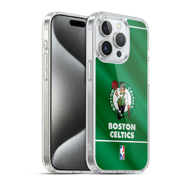 NBA Boston Celtics Horizontal Banner Soft Gel Case for Apple iPhone 15 Pro & MagSafe