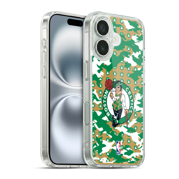 NBA Boston Celtics Camouflage Soft Gel Case for Apple iPhone 16 & MagSafe