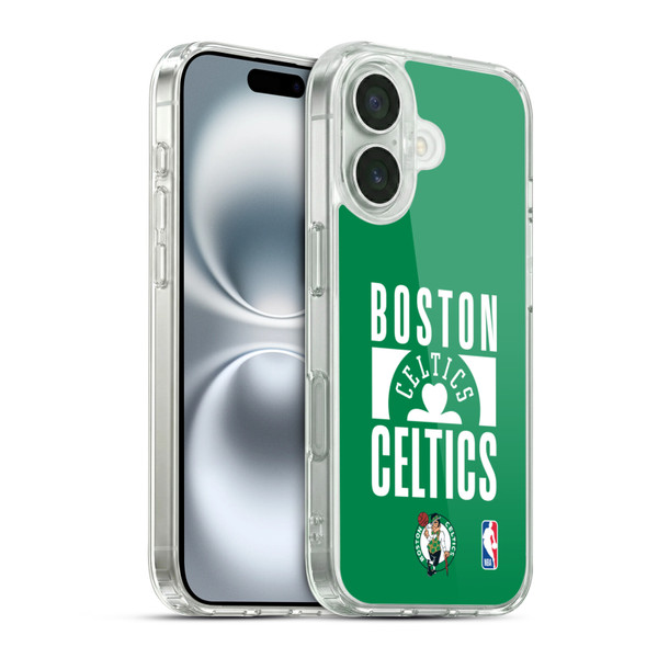 NBA Boston Celtics Typography Soft Gel Case for Apple iPhone 16 & MagSafe