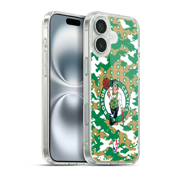 NBA Boston Celtics Camouflage Soft Gel Case for Apple iPhone 16 Plus & MagSafe