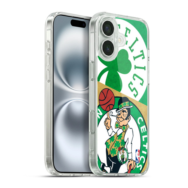 NBA Boston Celtics Half Oversized Soft Gel Case for Apple iPhone 16 Plus & MagSafe