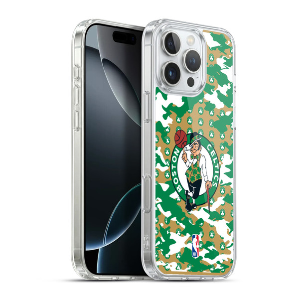 NBA Boston Celtics Camouflage Soft Gel Case for Apple iPhone 16 Pro Max & MagSafe