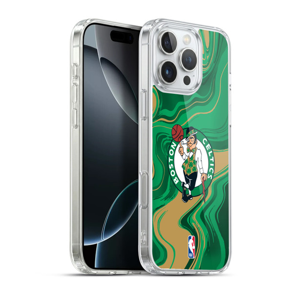 NBA Boston Celtics Marble Agates Soft Gel Case for Apple iPhone 16 Pro Max & MagSafe